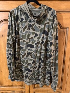Hush Camo Long Sleeve Hoodie - Green/Olive/Gray